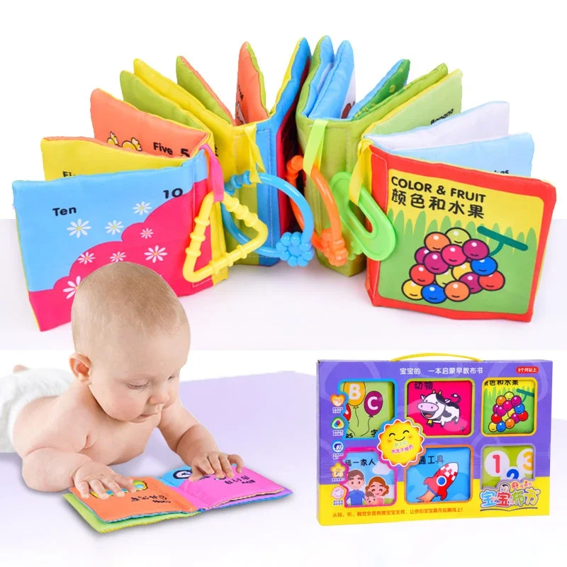 6 Style/Lot Baby Toys Soft Cloth Books Rustle Sound Infant Educational Stroller Rattle Toy Newborn Crib Bed Baby Toys 0-36 Month