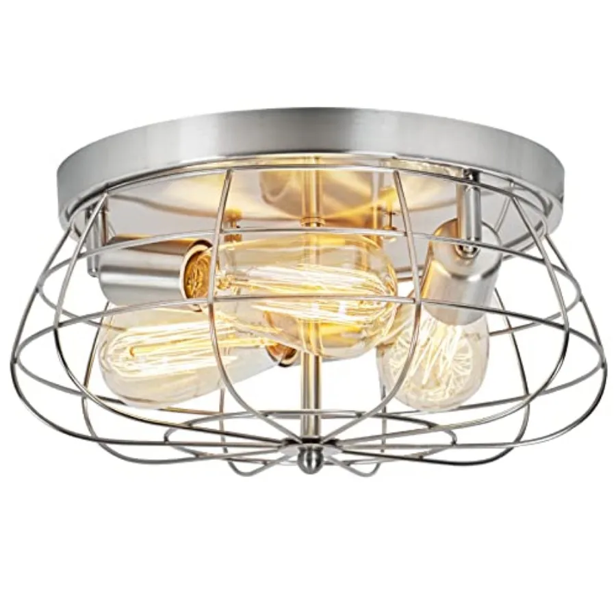 

Flush Mount Ceiling Ceiling Fixture Modern Flush Mount Ceiling Metal Cage Kitchen Ceiling Fixtures for Bedroom, Living Room, Ha
