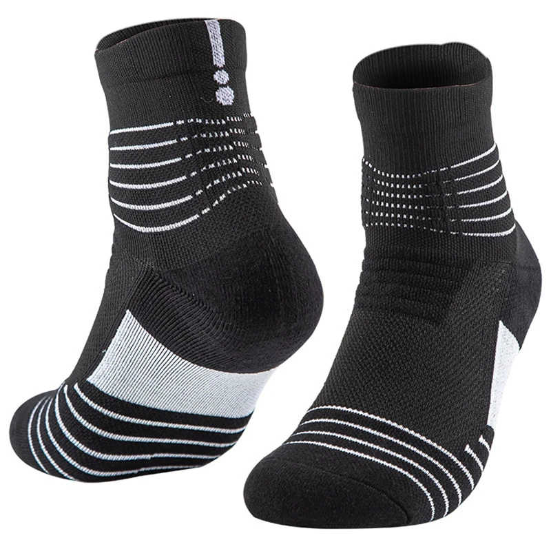 Men Cycling Sock Breathable Performance Compression Moisture Wicking Bike Running Football Basketball Outdoor Sport Quater Socks