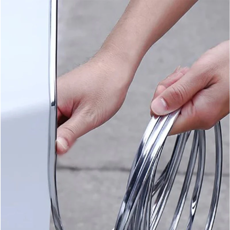 Bande adhésive anti-collision pour protection de porte, protection contre les rayures des bords de porte de voiture, bandes de moulures décoratives DIY argentées