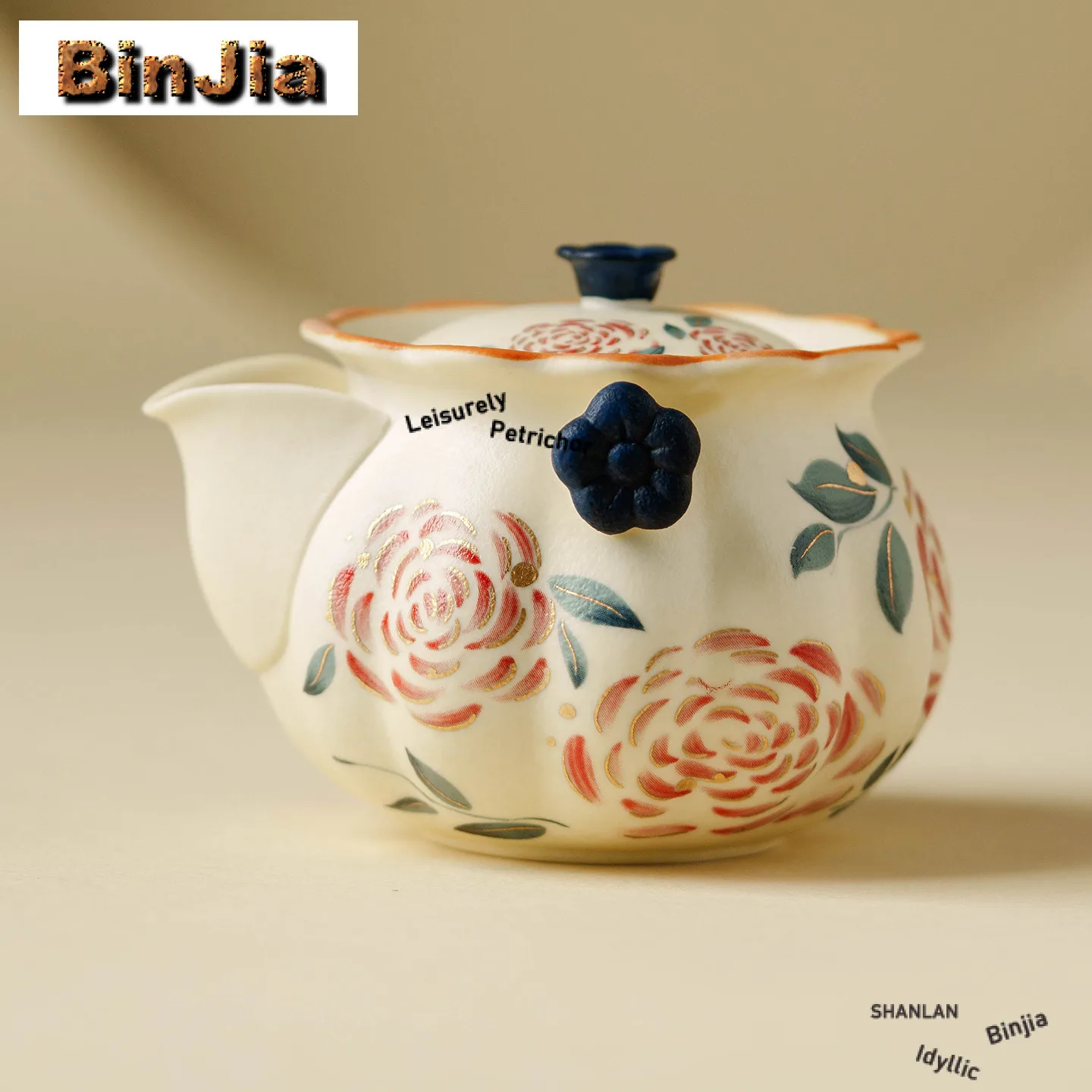 190ml Hand Painted Rose Hand Grab Teapot Creative Tea Infuser Pot Tea Maker Kettle With Strainer Chinese Tea Set Collection - view 5