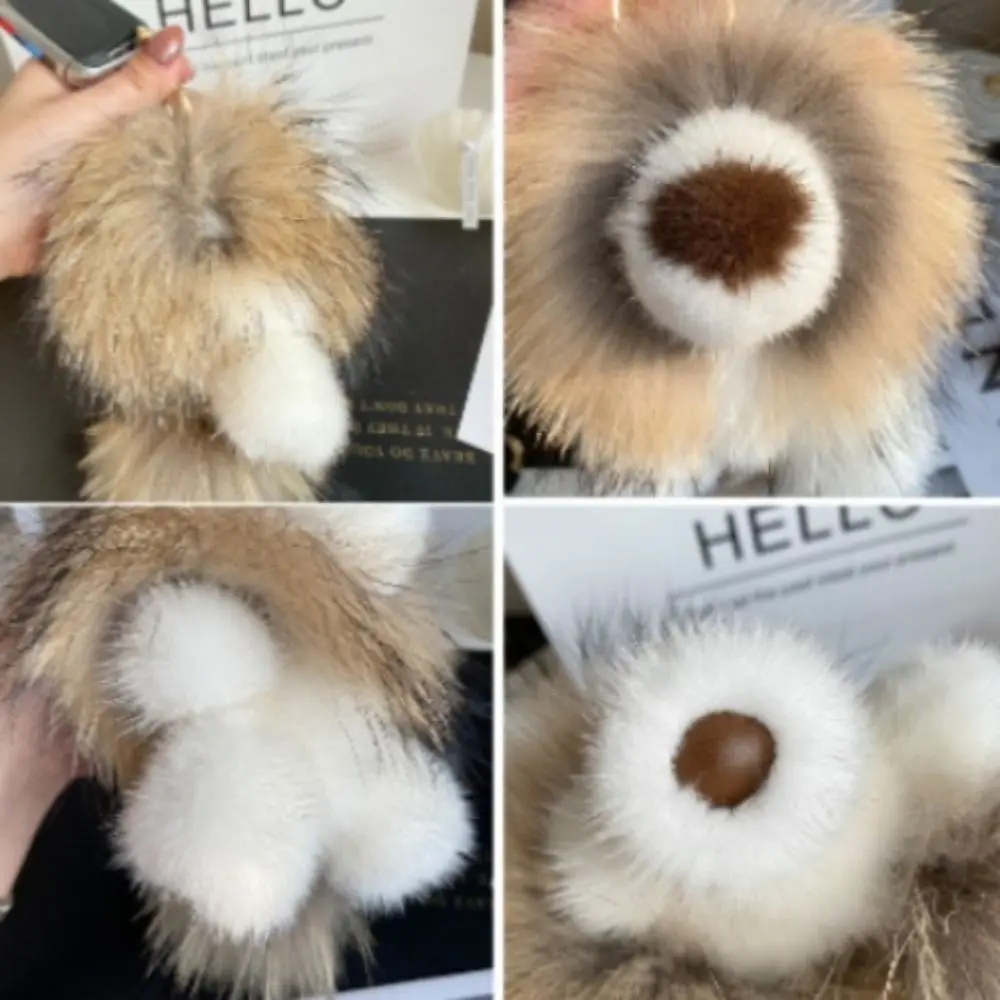 Kawaii فرو المنك الأسد أفخم قلادة محشوة طويلة يعني أفخم الأسد حقيبة سلسلة مفاتيح ديكور لينة لطيف الحيوان المفاتيح ظهره ديكور