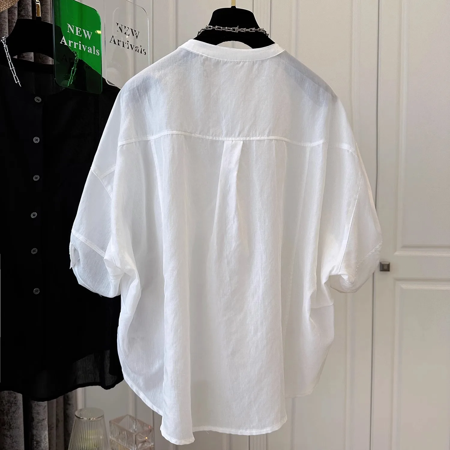 Ele leve algodão linho irt feminino svel respirável verão topo fino transparente sle casual commute sle