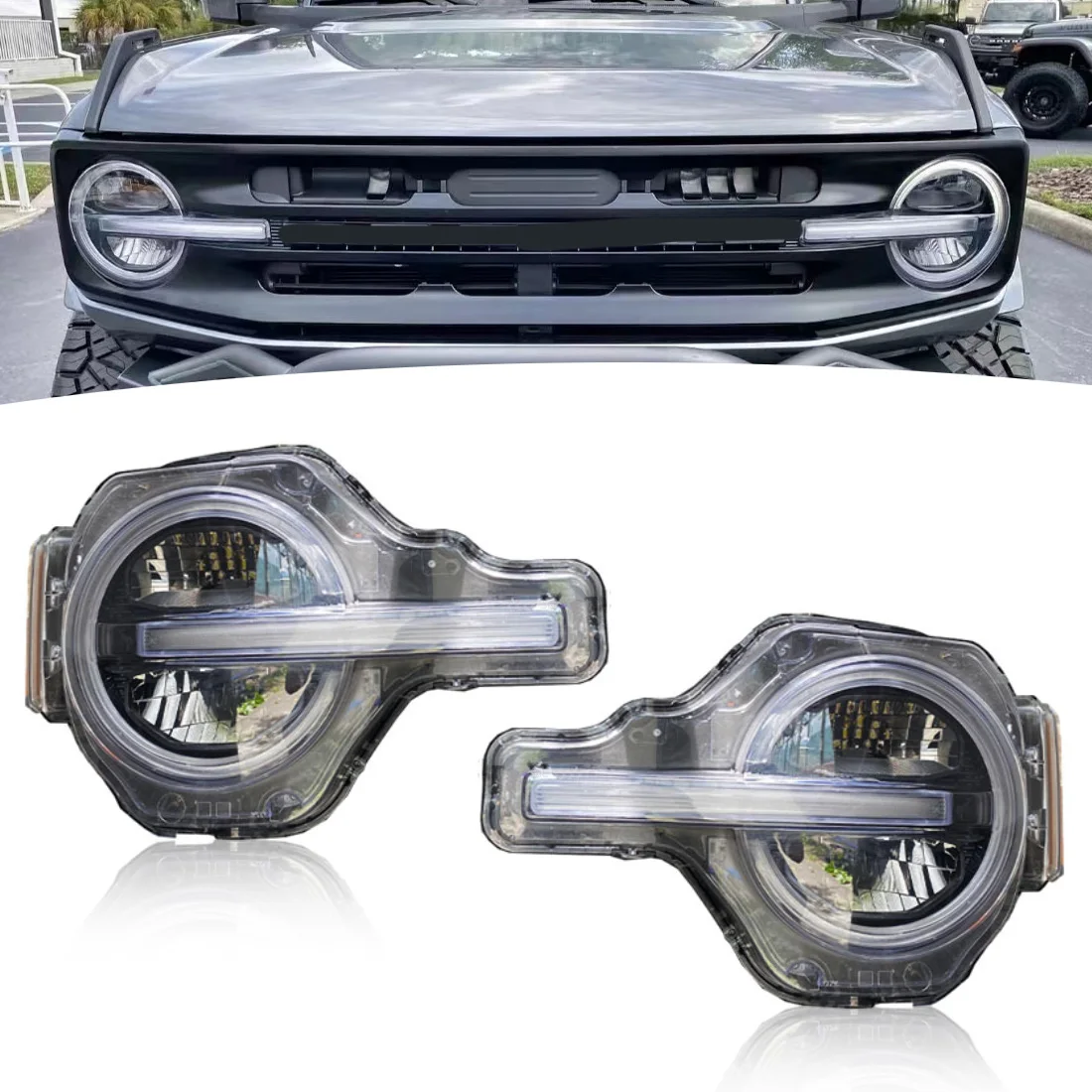 Latest Headlamp Daymaker Led Headlamp With Sequential Indicator for Ford Bronco 2022 2021