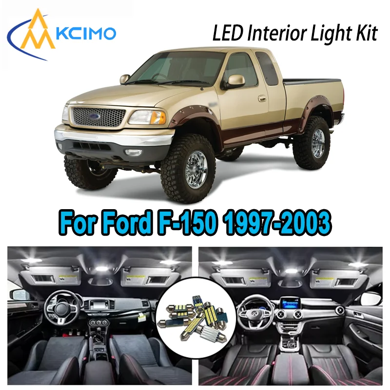 

For Ford F-150 1997-2003 1998 1999 2000 2001 Premium Bright LED Interior Dome Map Trunk Light Kit Car Led Lamps Canbus No Error