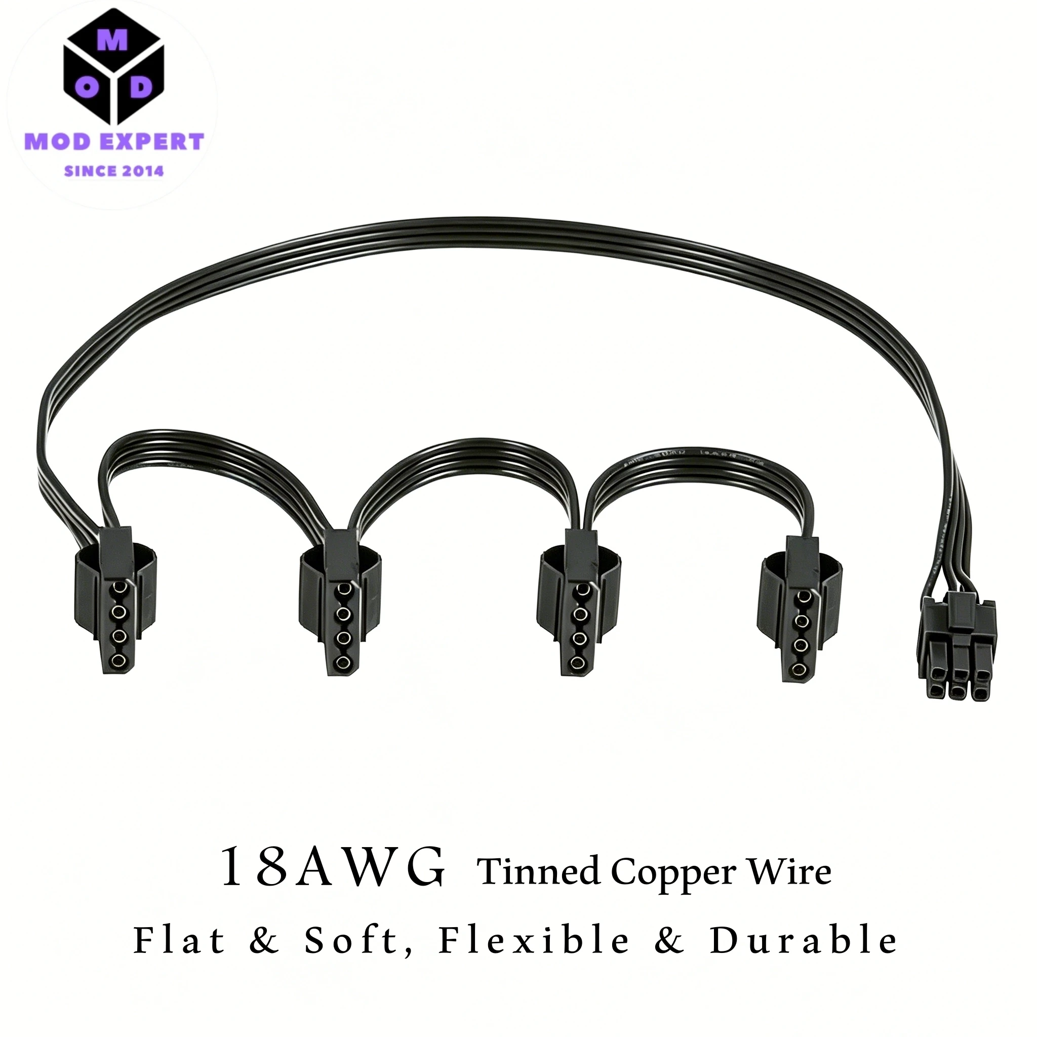 

6Pin to 4x Molex 4Pin Straight, Perif PATA IDE Power Cable for Corsair HX1500i, HX1200i, HX1000i, HX850i, HX750i Modular Powers