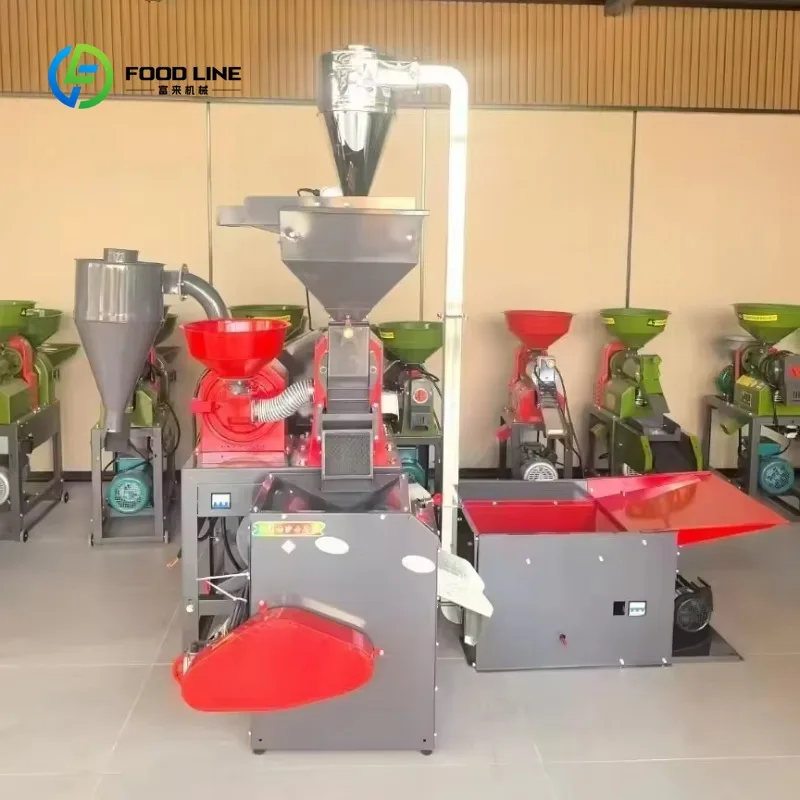 Customized 3-in-1 Combination Rice Mill 700-1000KG/H Commercial Rice Milling Machine Rice Mill Agricultural Machinery