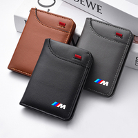 Leather Mini Credit Card Coin Purse Portable Wallet Car Emblem For BMW M F10 F20 F30 E90 F80 F87 X2 X3 X4 M2 M3 M4 M5 M6