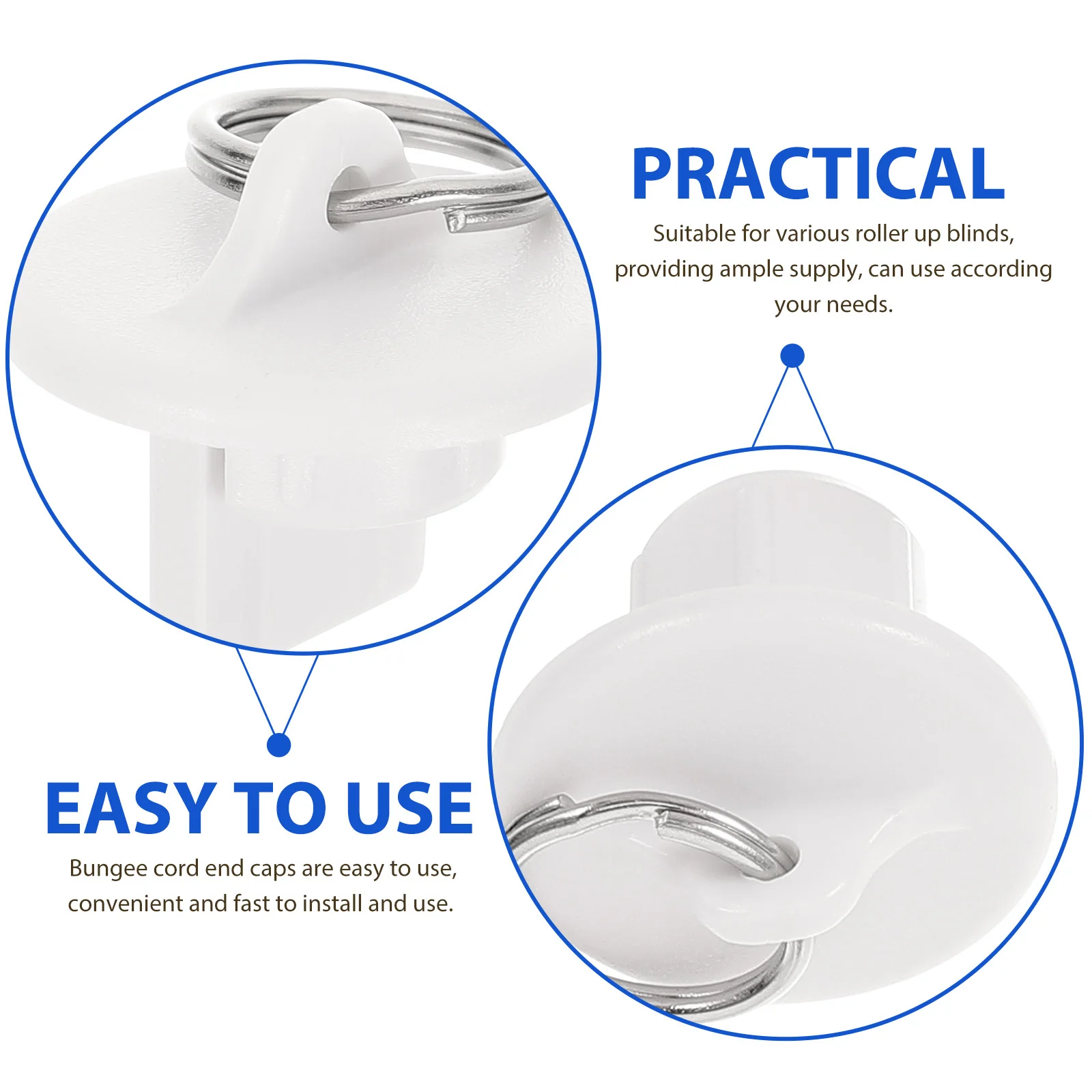 8 قطعة بنجي الحبل الأسود البلاستيك نهاية قبعات الأسطوانة حتى الستائر استبدال أجزاء في الهواء الطلق الستار يندبروف سدادة بنجي نهاية قبعات #3