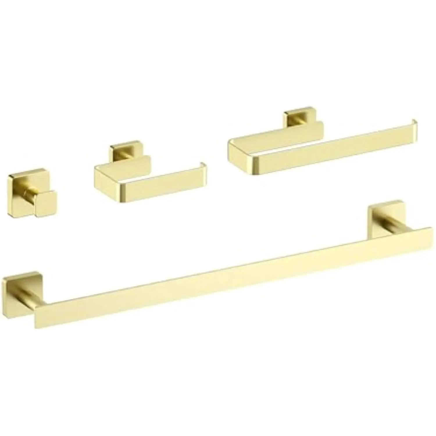 

Blaze Bathroom Hardware Set 4 Piece Bathroom Accessories Set | Towel Bar (19), Towel Holder, Toilet Paper Holders, Robe Hook (