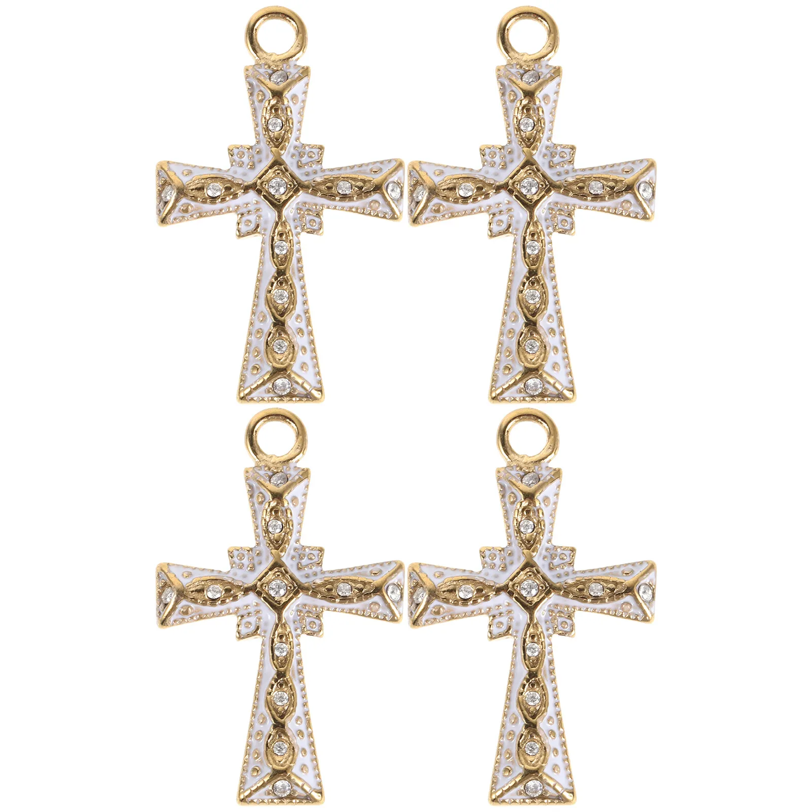 

4 шт. подвески-кресты из нержавеющей стали для изготовления ожерелий, религиозные украшения, фурнитура для рукоделия, кулоны-распятия