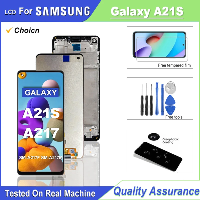 Aaaaa para samsung galaxy a21s lcd tela de toque digitador assembléia para samsung a21s display lcd a217f a217m a217n peça substituição