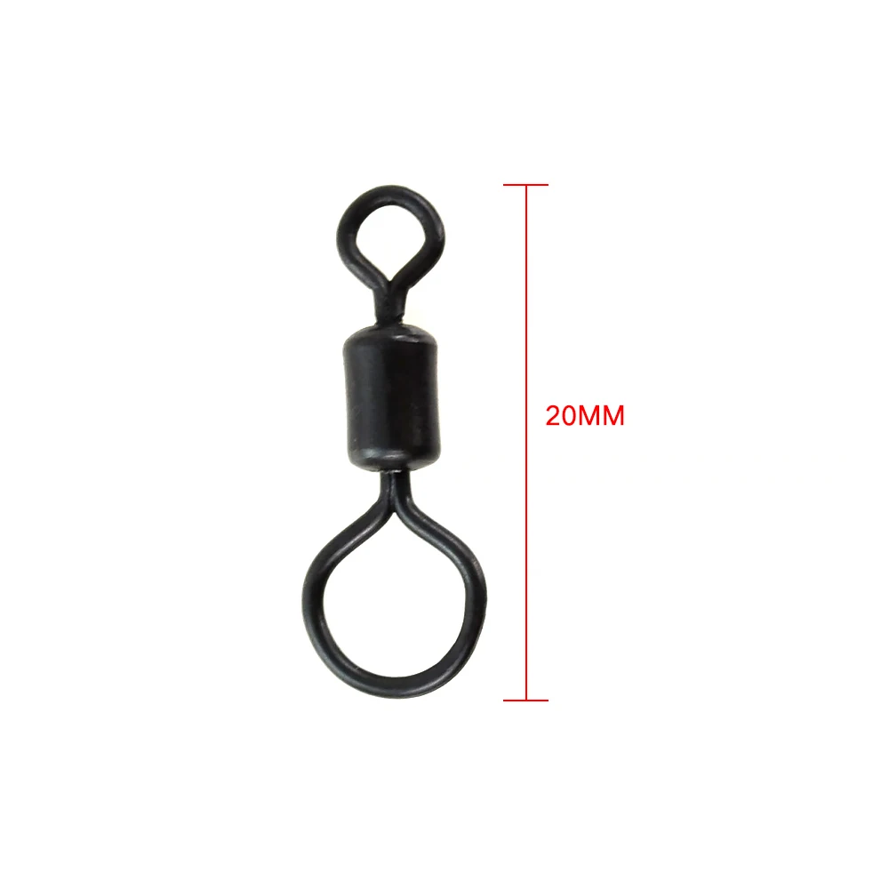 Hirisi AG171 40Pcs Large Eye Rolling Fishing Swivel Metal Anti Tangle Line Connector Carp Hair Rig Chod Rig  Fishing Accessories