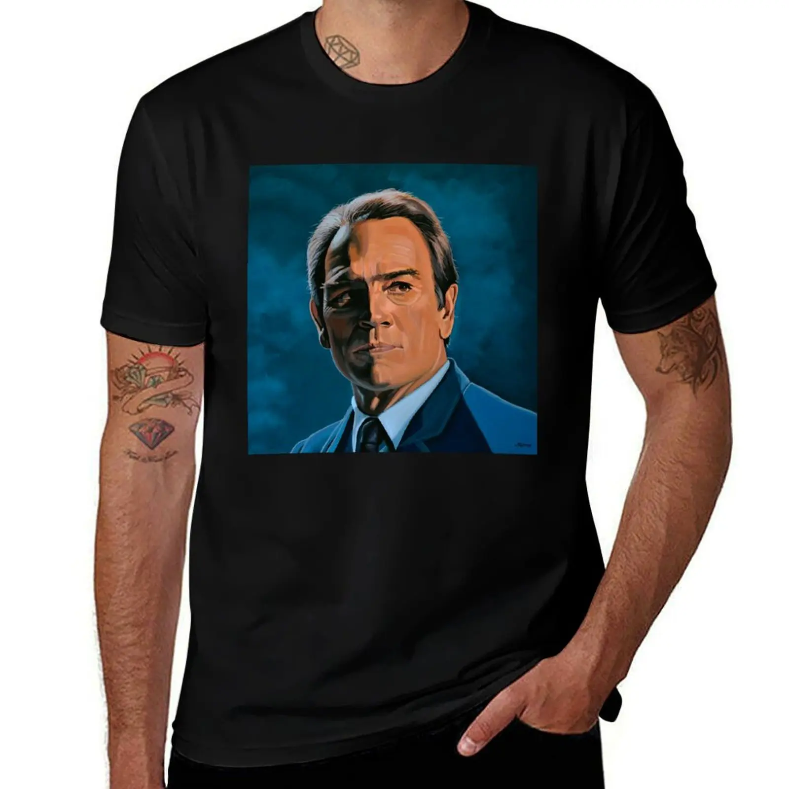 Tommy Lee Jones Painting T-Shirt graphic shirts boys animal print summer tops mens clothing