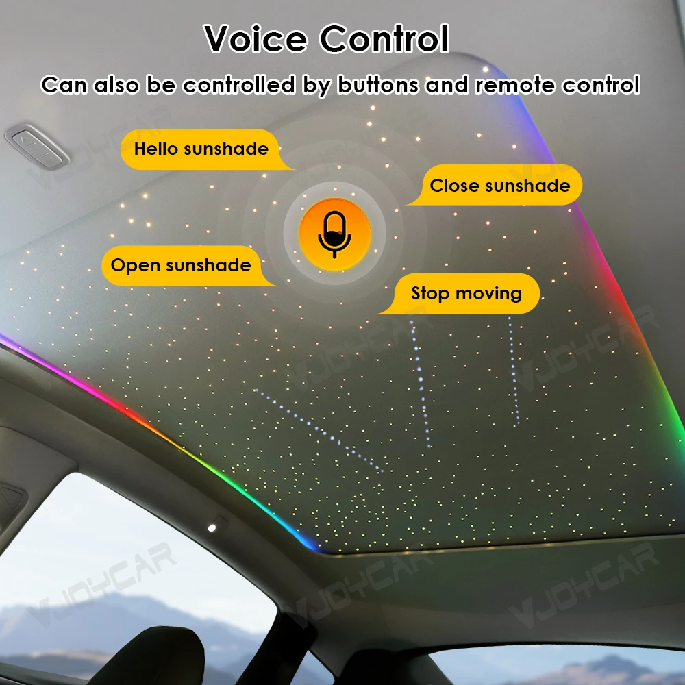 New Model Y Juniper Starry Sky Sunshade Voice Control Electric Retractable Roof Sun Shade Interior Upgrade 3