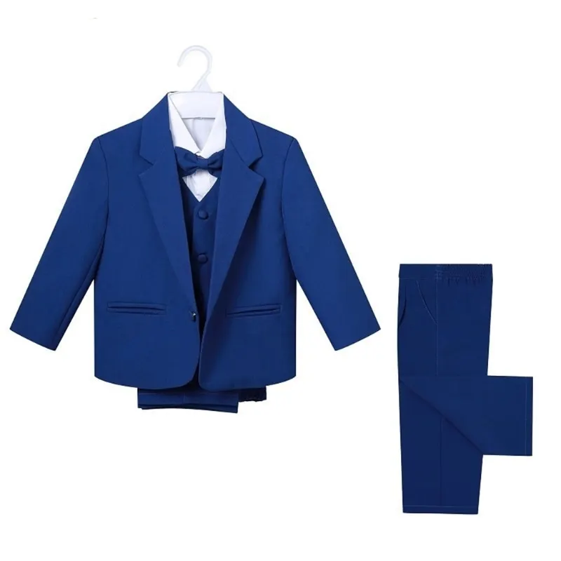 Baby Boy Formal Clothes Set Jacket+Shirt+Vest+Bowtie+Pant 5PCS Toddler Child Clothing Suit Cardigan Jacket Baby Clothes 0-2Y