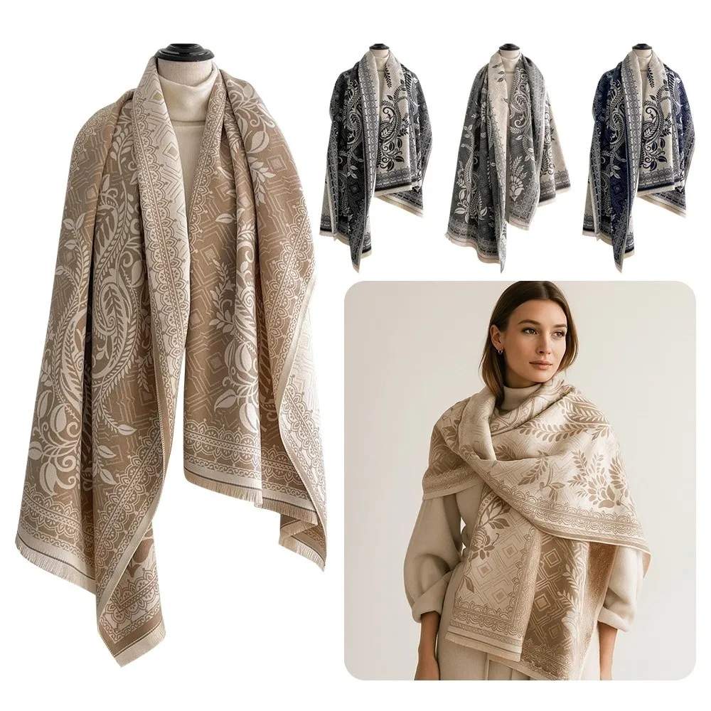 

Модный универсальный шарф из искусственного кашемира, ветрозащитные роскошные шарфы-пончо, теплое элегантное одеяло из пашмины, зимний сезон