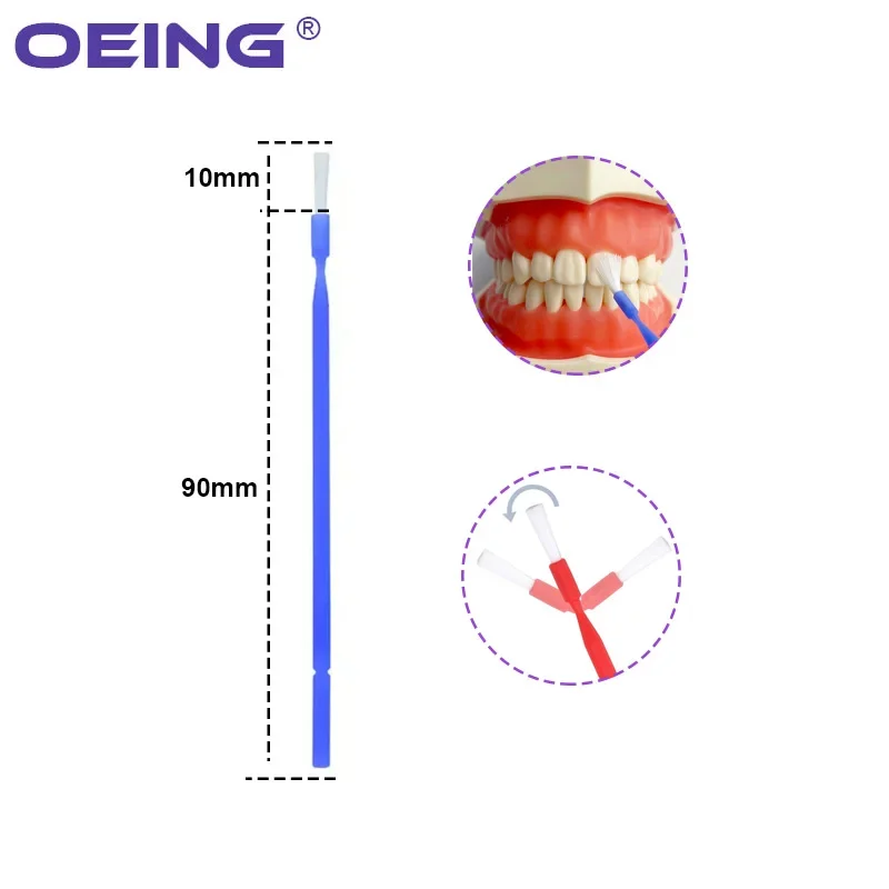 OEING 100PCS/Bottle Dental Disposable Micro Brushes Bendable Long Shank Applicators Brush Odontologia Makeup Cleaner tool