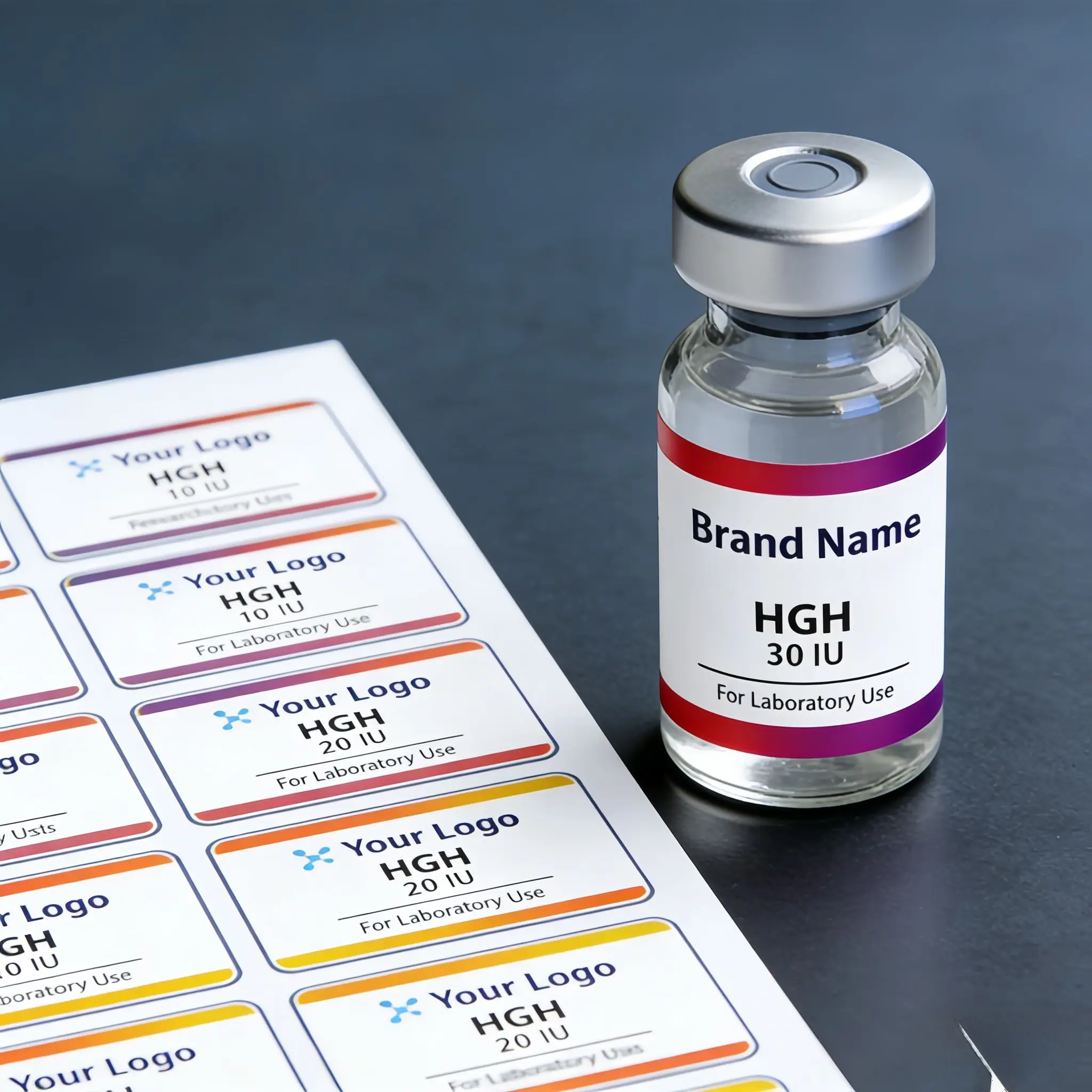 

Custom Stable Oil Resistant Vinyl Labels 3ml 5ml 10ml for Vials Pharmaceutical Industry