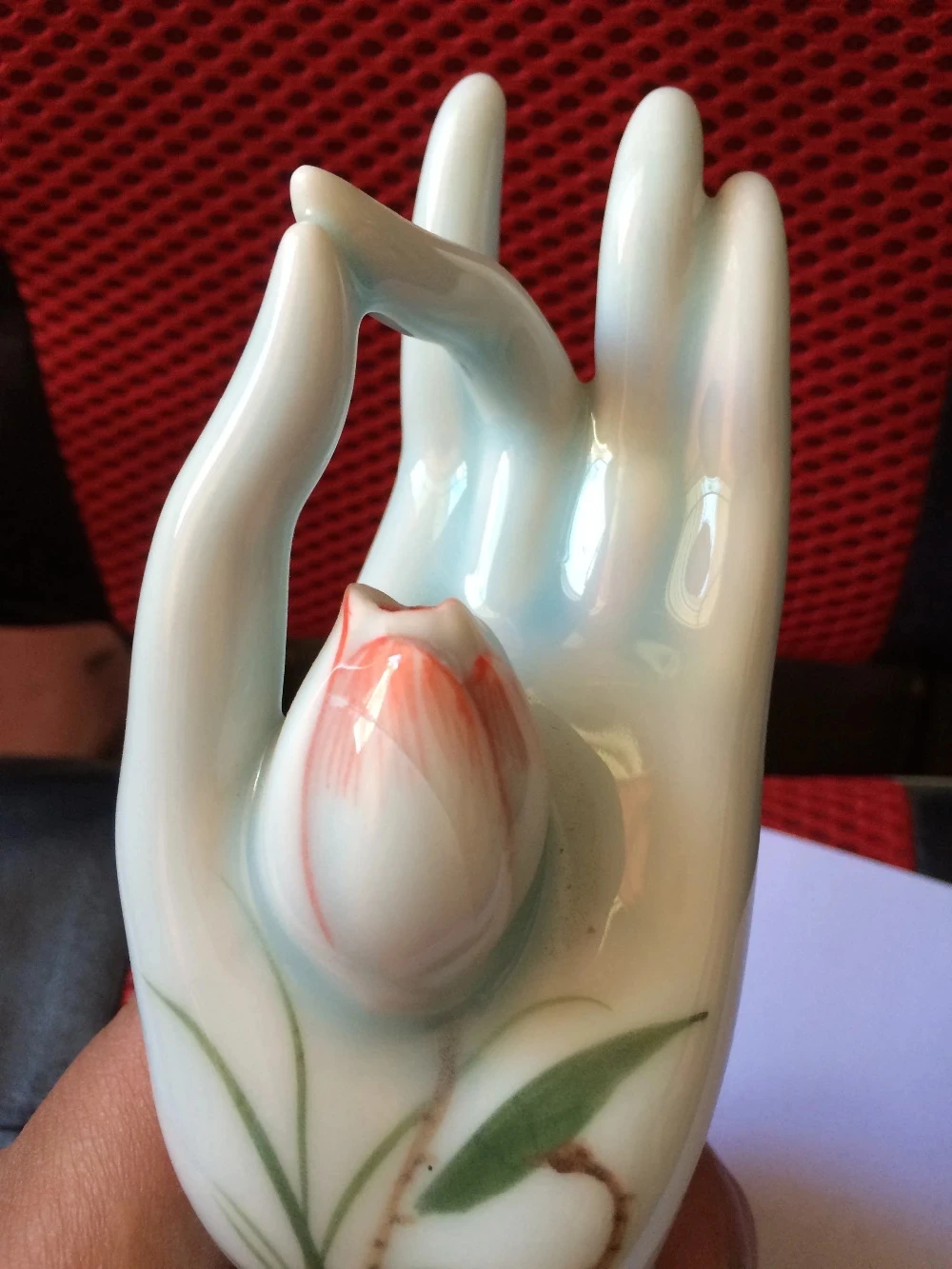 Dehua white Porcelain Chinese Buddhism decoration Hand the hand of Buddha statue home decoration