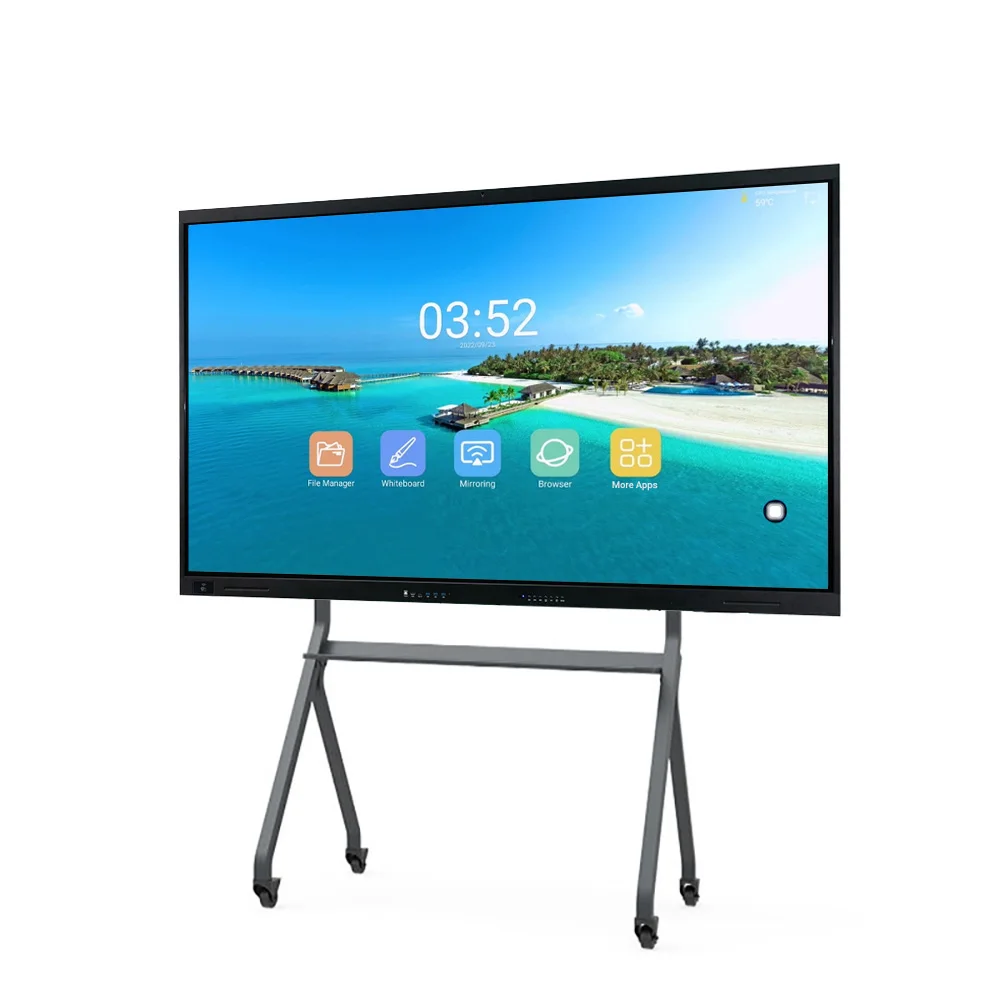 75 Inch All in One Interactive Flat Panel Portable Smart Electric Board Smart TV Hot Sale on AliExpress, 4K Touch Screen