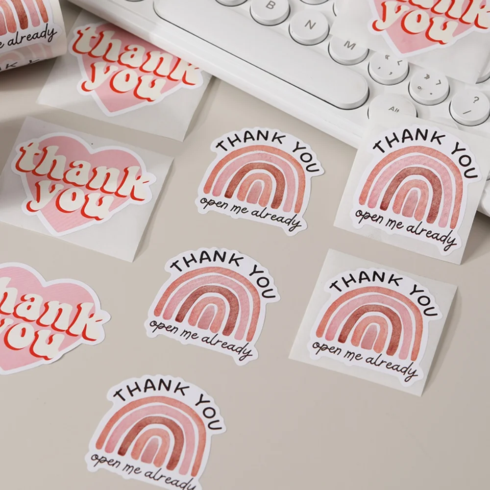 120 ورقة/لفة ملصقات شكرًا لك على شكل خاص، ملصقات تزيين للتغليف لبيع البيع بالتجزئة والبوتيكات والصناديق والمغلفات #3