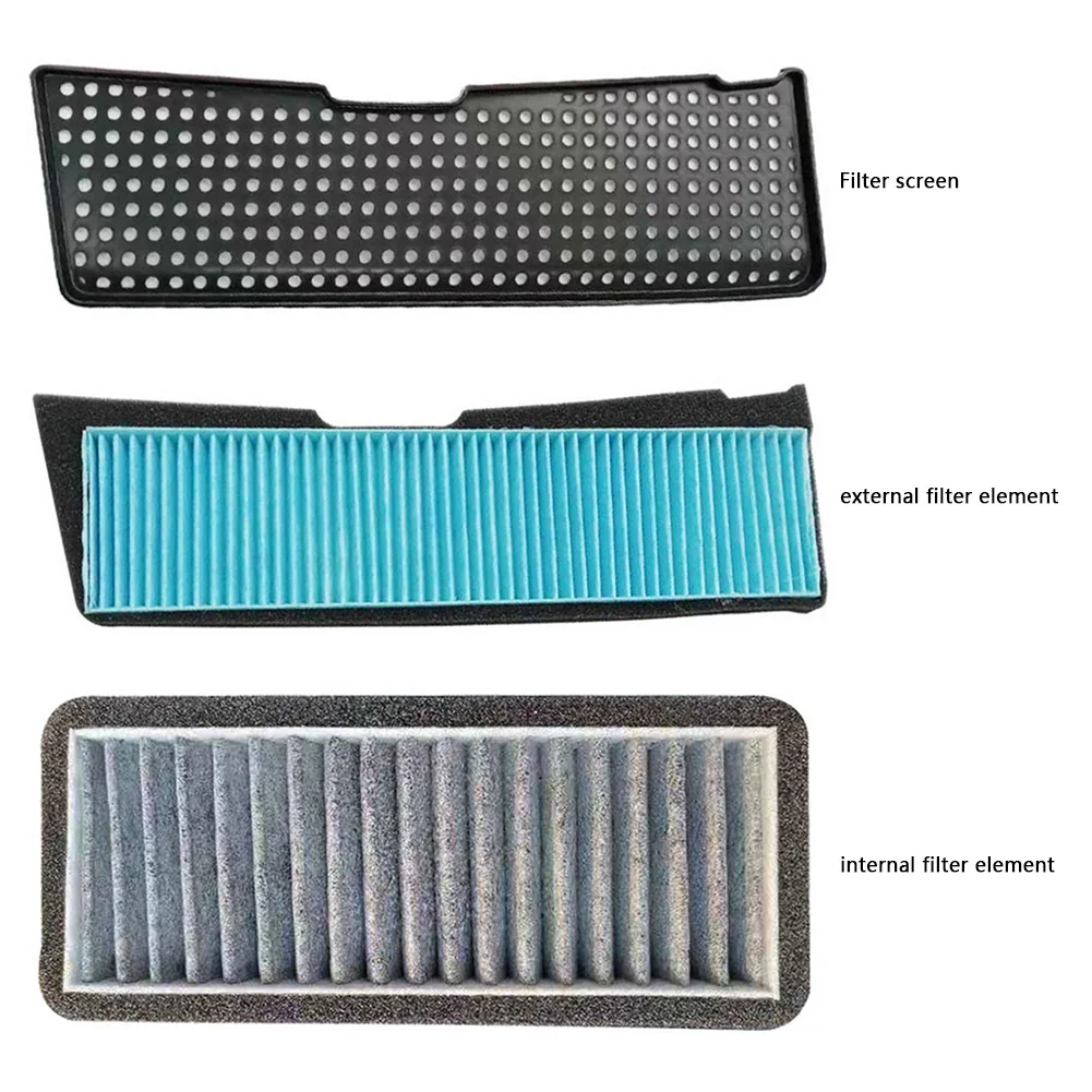 3PCS Car Air Filter Air Conditioner Cabin Filter Air Intake Grille Protective Cover for Tesla Model 3 2021 2022 Replacement Part