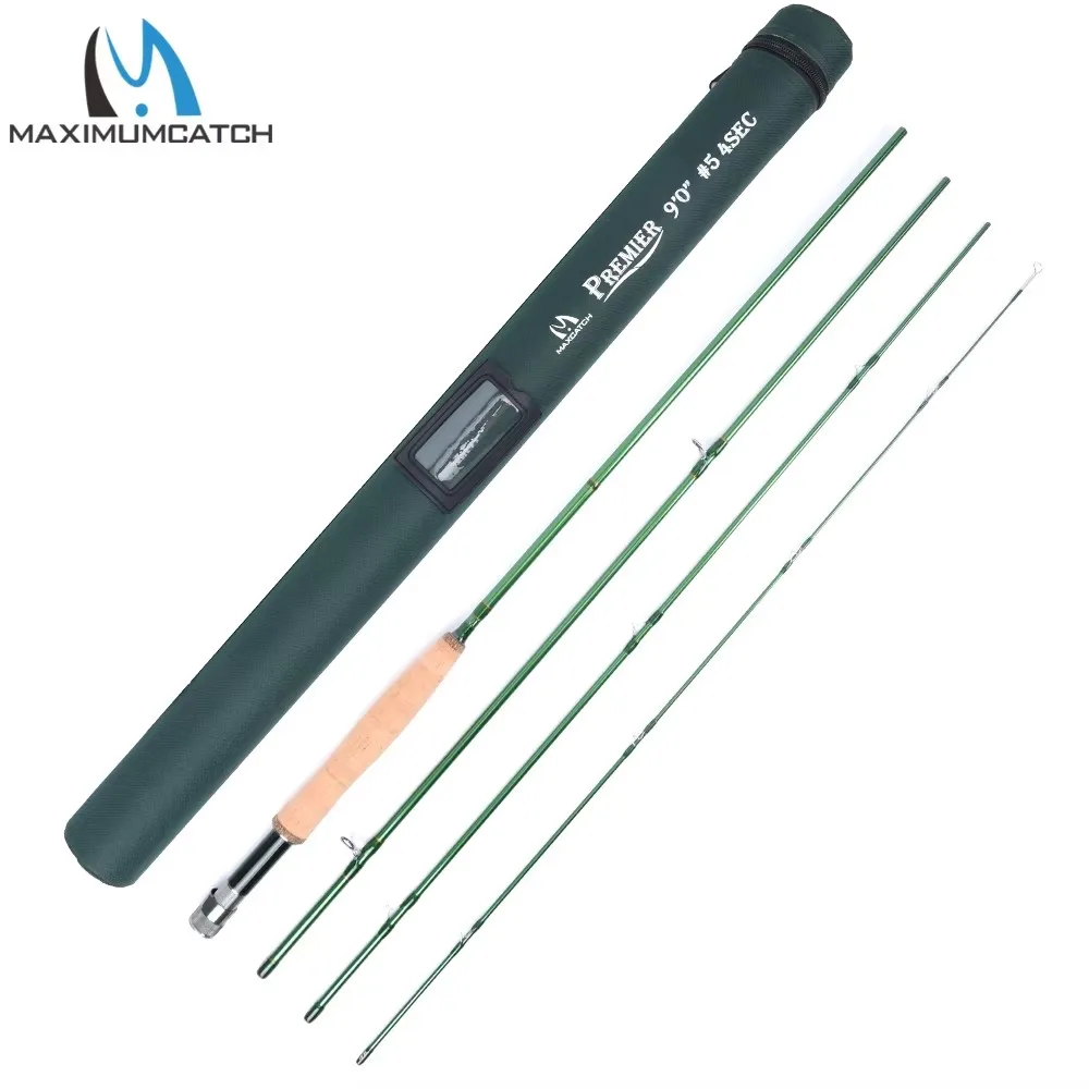 Maximumcatch Premier 3-12WT 2.7M Fly Fishing Rod 4Sec 36T SK Carbon Fiber Fast Action Portable Fly Rod with Tube Bass Trout