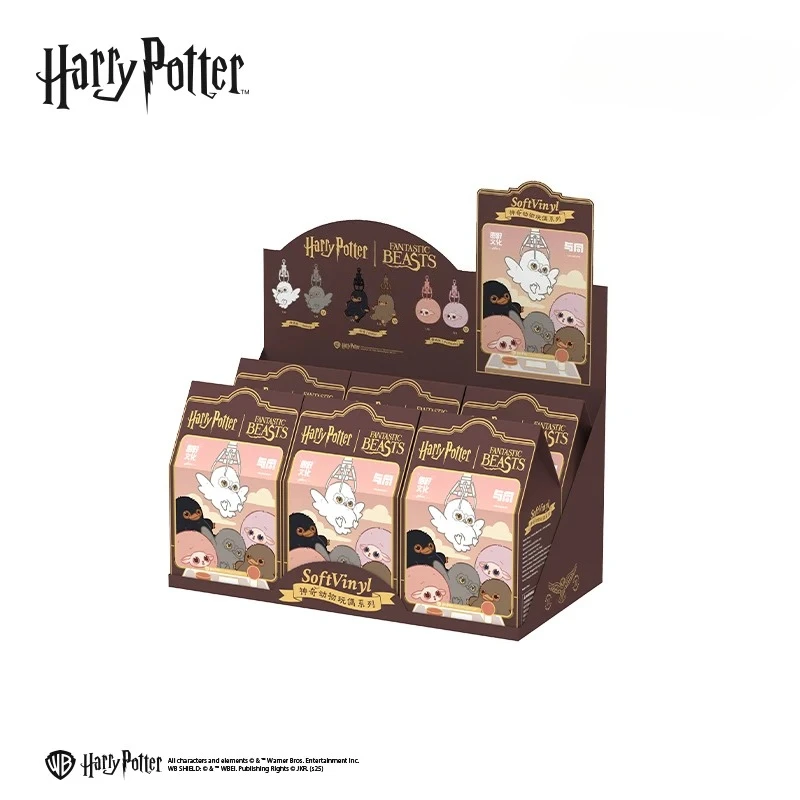Harry potter animais fantásticos série 3 vinil rosto caixa cega brinquedos bonito hedwig puffskein niffler boneca pingente brinquedos crianças presentes