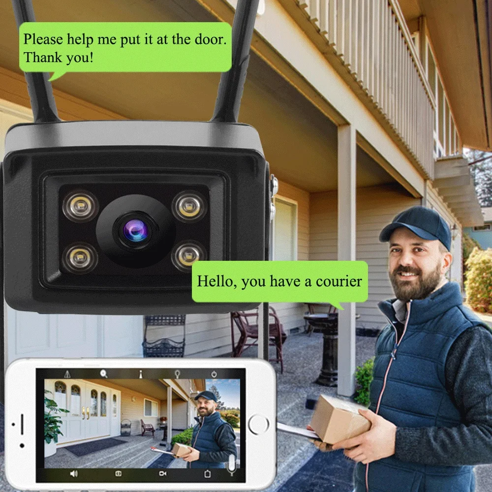 C-RU Camhi CZW4E 5MP WIFI/SIM Card 3G 4G 2.8mm Two Way Audio IR&Color Night Vision AI Human Detection SD TF Card Slot