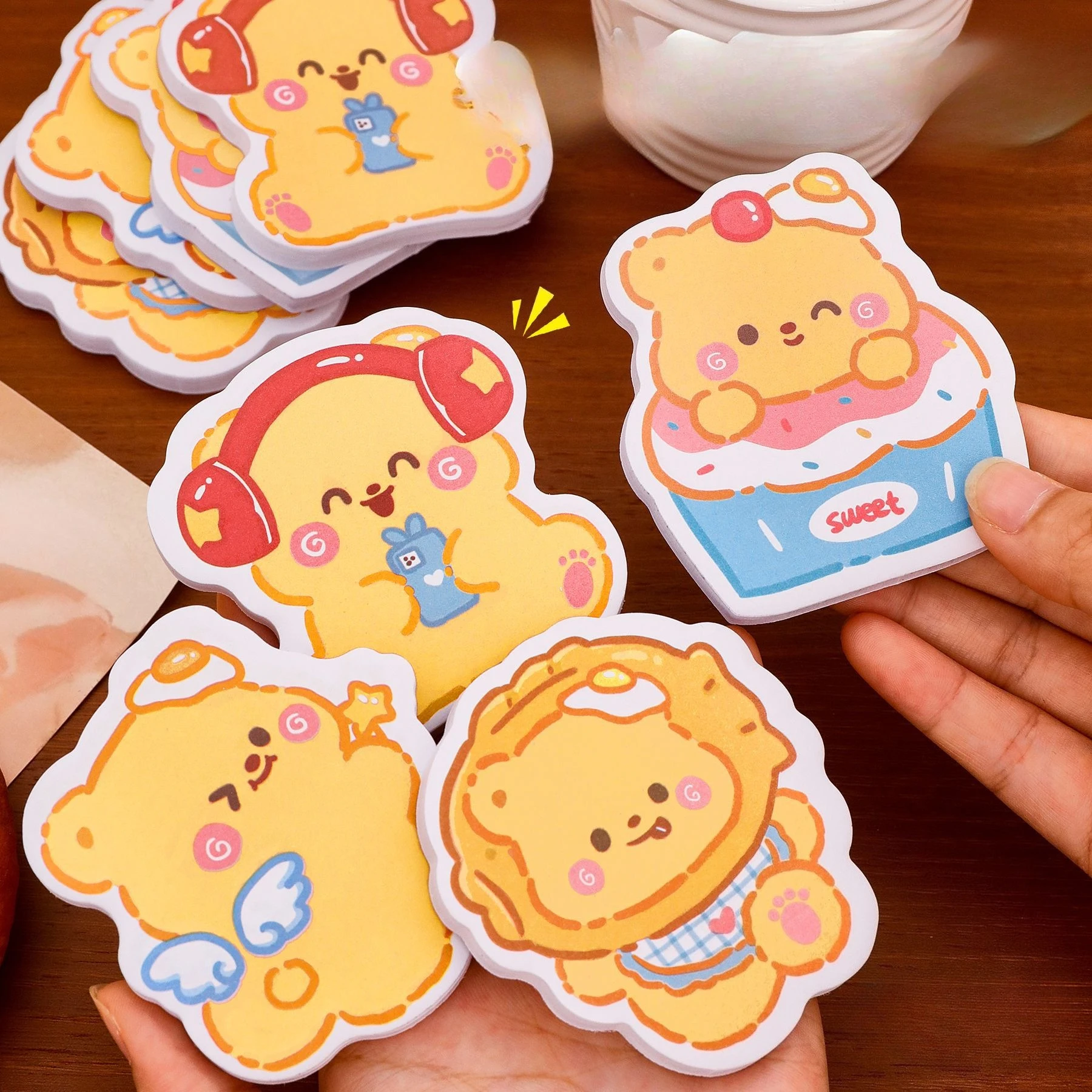 60 ورقة كرتونية لطيفة على شكل دب رسالة لاصقة ملاحظات لاصقة عالية الجميلة حساب يدوي مواد تزيين أدوات مكتبية N مرات #2