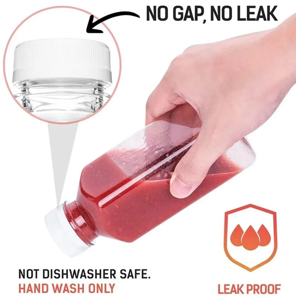 Portable 250/350/500ml Juice Bottles Clear Plastic Milk Tea Bottle Long-Lasting Spill-Proof Refilling Water Bottle Easy Cleaning