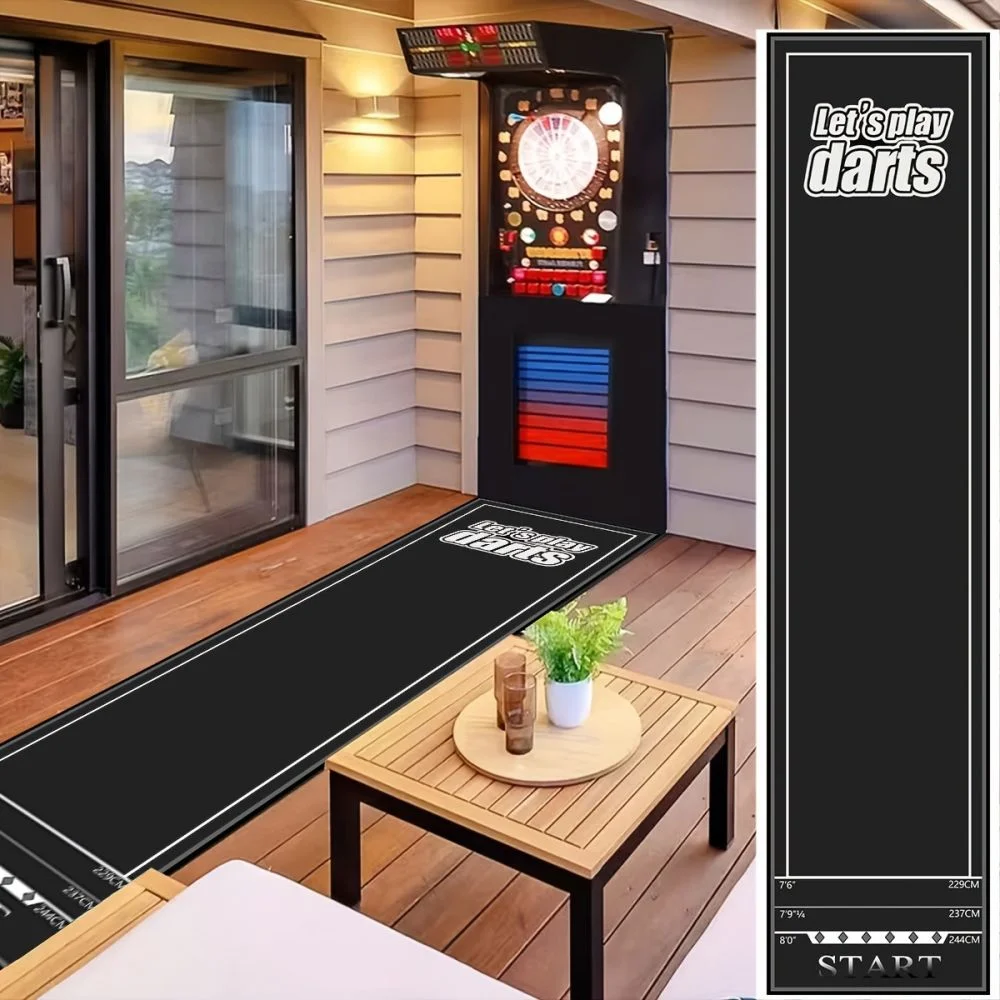 VIKAMA Dart-Specific Training Mat, Wear-Resistant Dart Game Area Floor Protection Mat, Bar Game Room Decoration