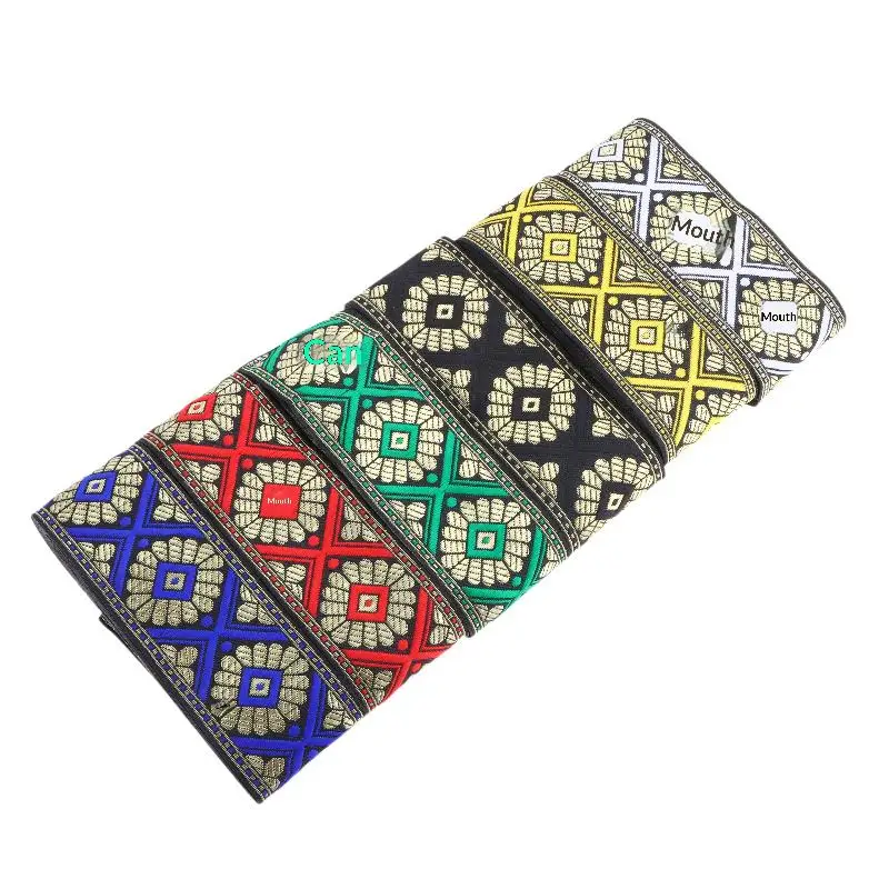 7 Meter*5 cm Vintage Ethnische Stickerei-Borte Boho Spitzenborte DIY Kleidung Taschen Zubehör Bestickter Stoff – Detail 7