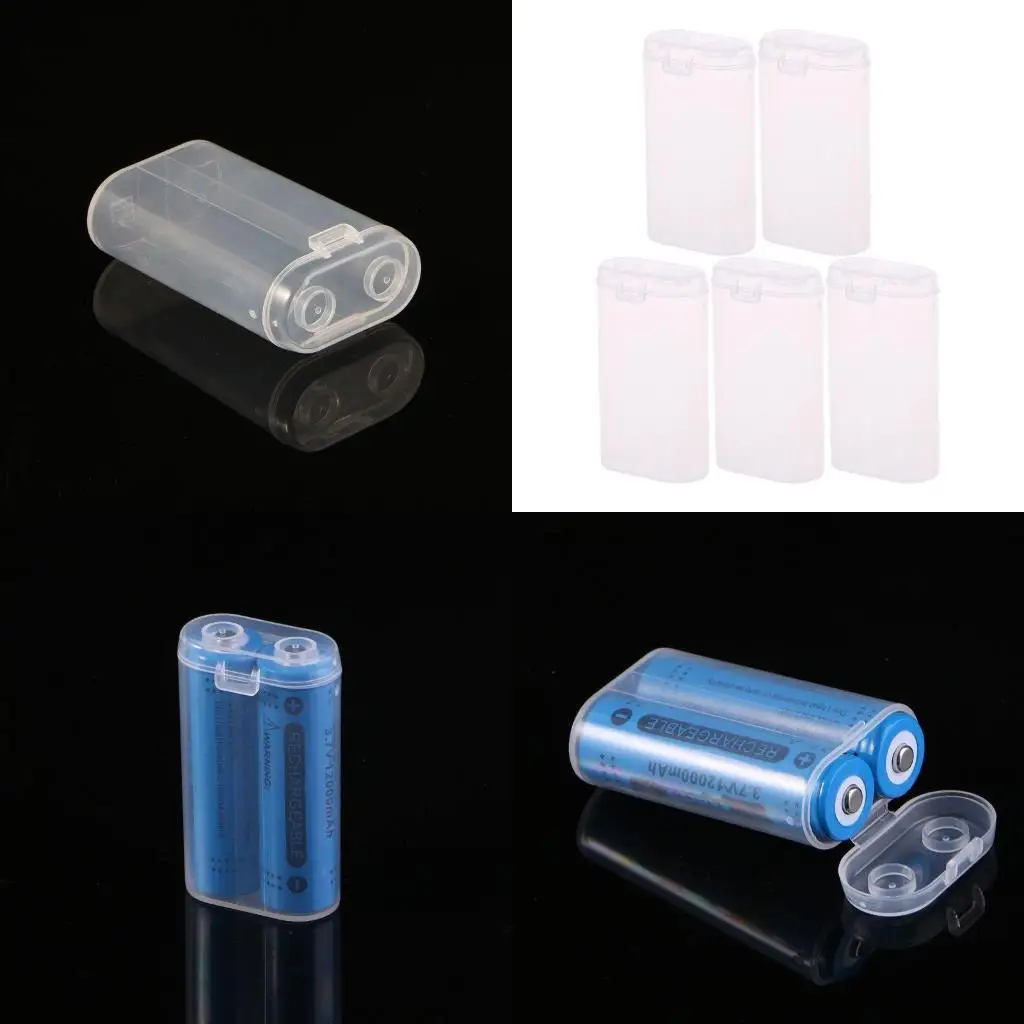 

Y1UB 5x 18650 Cases 2X 18650 Battery Holder Storage Box for Case 2 Slot Batteries Container Power Storage Cases