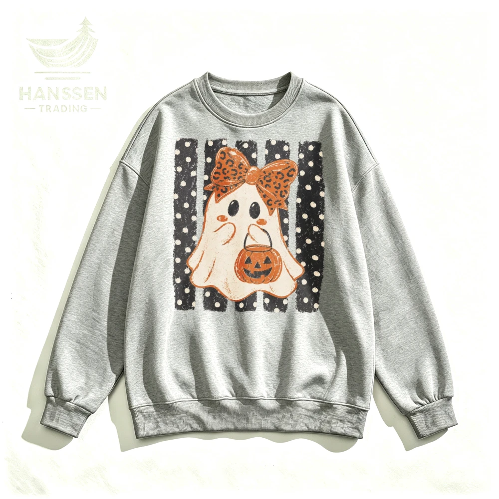 Cute Ghost Leopard Bow Pumpkin Polka Dot Halloween T Shirt Women Loose Fit Graphic Print Short Sleeve Casual Beach Autumn Gift