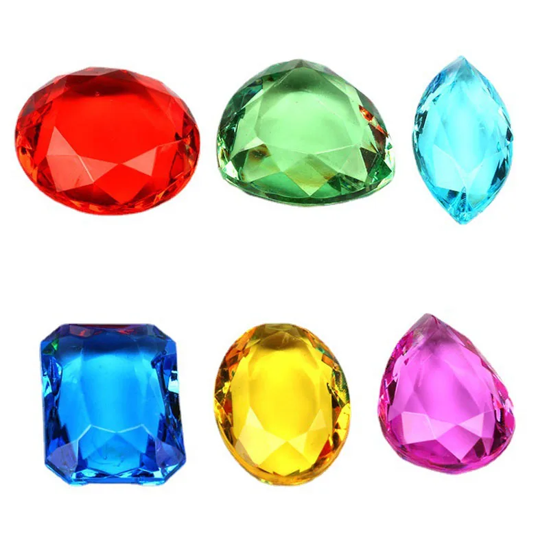 30PCS Boys Girls Multi-Colored Diamond Gems Toy Pirate Treasure Hunt Kids Toys Jewels Jewelry Speelgoed Meisjes Party Favors