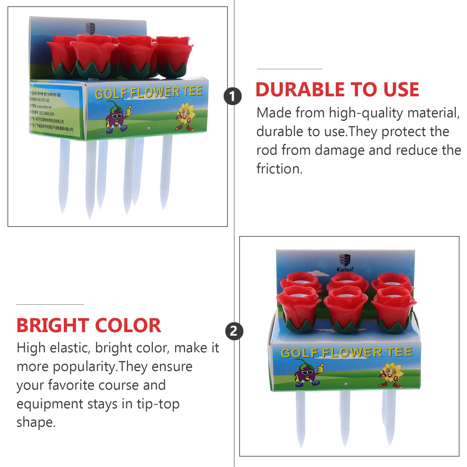 

6Pcs Rose Style Golf Tees High Quality Plastic Golf Accessories Improve Swing Accuracy Practice Stand Golfs Tees