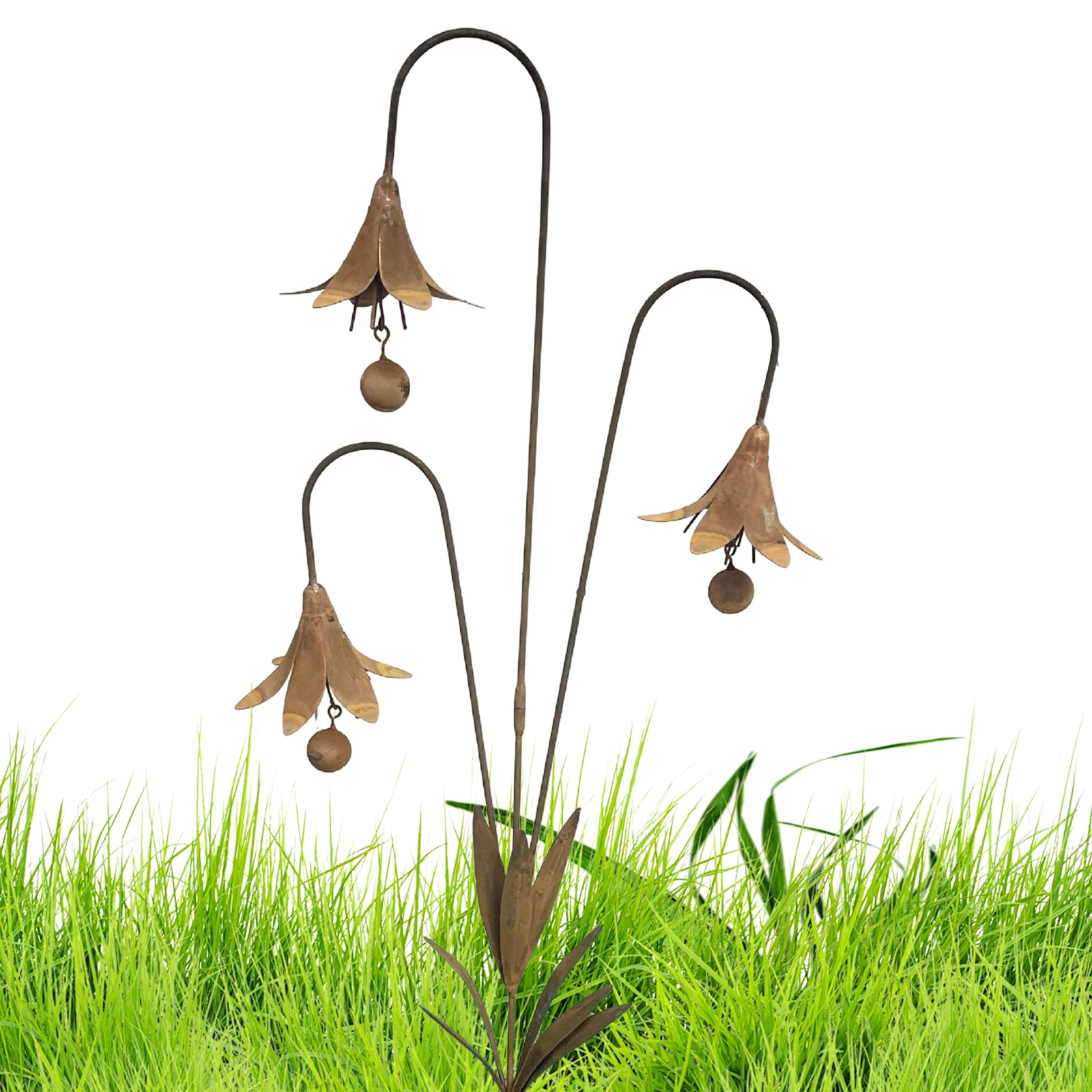 Garden Decor for Outside with Bells, Wind Chime Decorative Outdoor Yard Art, Metal Decorative Garden Stakes for Outside Garden