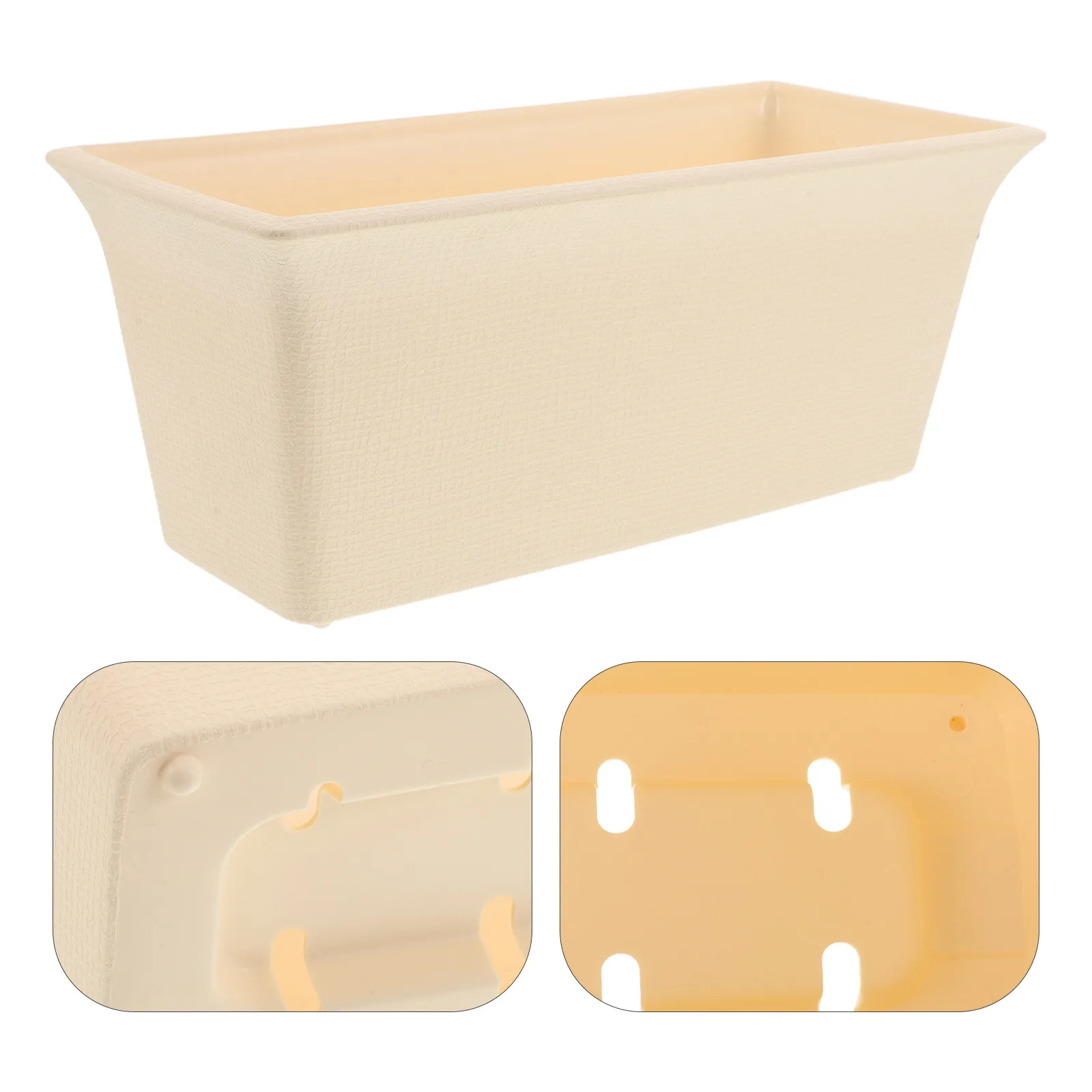 Rectangular Window Box Planter Plastic Vegetable Flower Planter Box 12.18x5.31x4.91in Indoor Outdoor Garden Patio Balcony Flower