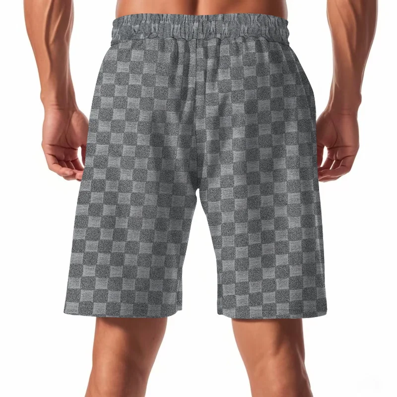 Shapershark’s latest men’s summer collection: casual, breathable, loose-fitting, sporty, checkered beach shorts.