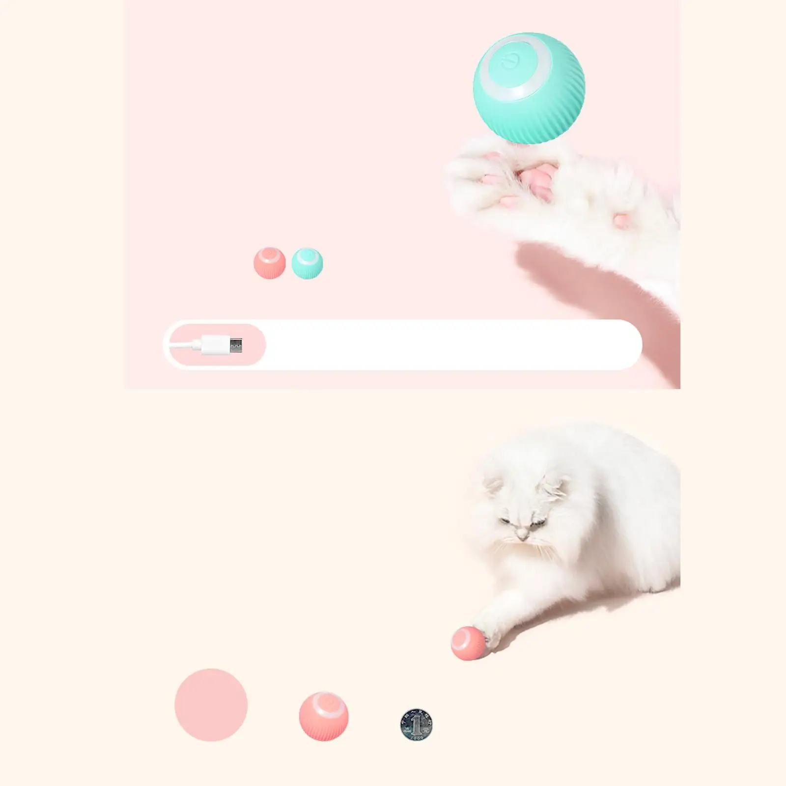 

Universal Automatic Cat Toys Ball Bionic Design Obstacle Avoidance Electric Toy for Kittens and Puppies