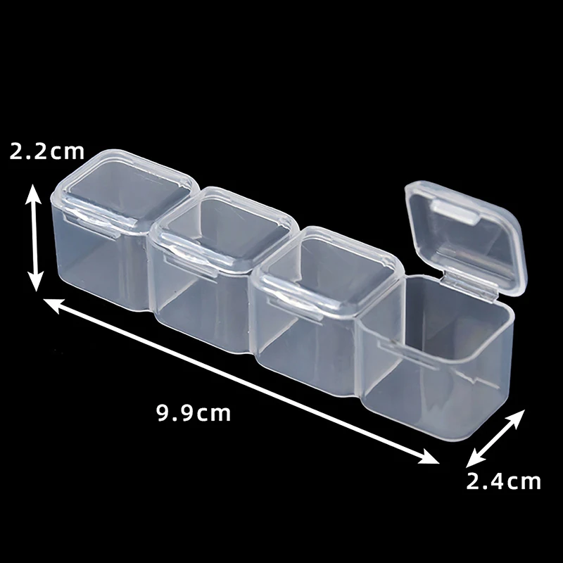 Buckle Design Container Plastic Box Practical Compartment Jewelry Earring Bead Screw Holder Case Display Case Storage Box