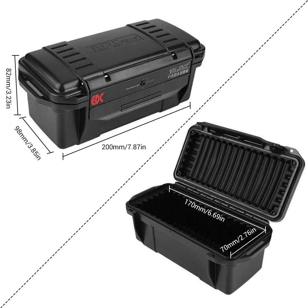 Tactical ammunition box Plastic waterproof shockproof ammunition accessory and tool box Military storage protection equipment