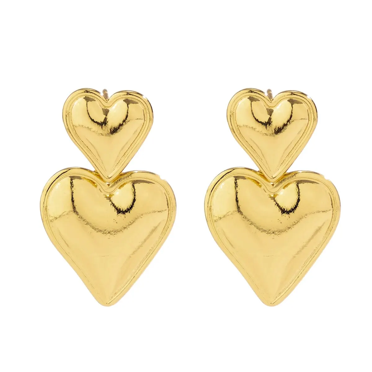 Trend Romantic Love Heart Drop Earrings for Women Creative Gold Color Metal Piercing Earrings Girls Party Jewelry Accessories image 5