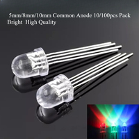 10/50/100pcs Multicolor RGB LED Diodes 5mm/8mm/10mm Common Anode Bright Emitting Diode for Arduino DIY Electronics Circuit