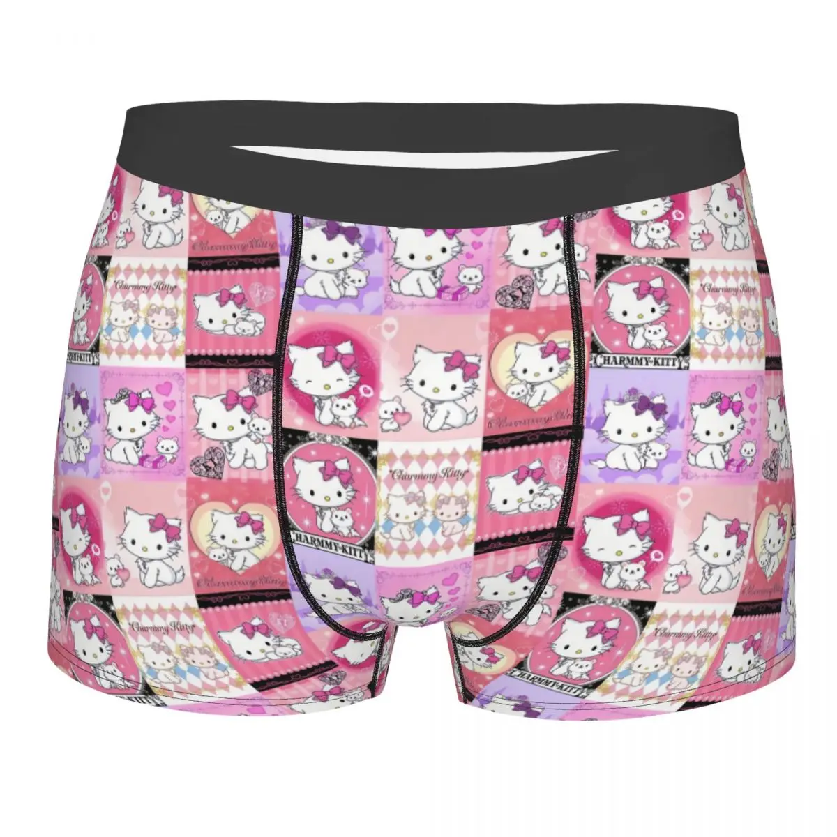 Custom Male Fashion Charmmy Kitty Sanrio Cartoon Underwear Boxer Briefs Stretch Shorts Panties Underpants