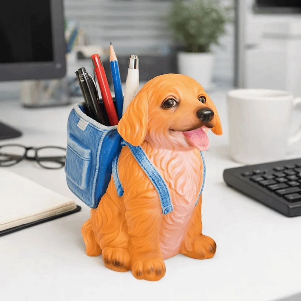Creative Dog Design Pen Container Large Capacity Desktop Stationery Holder Lovely Decor for Home Office Daily Use