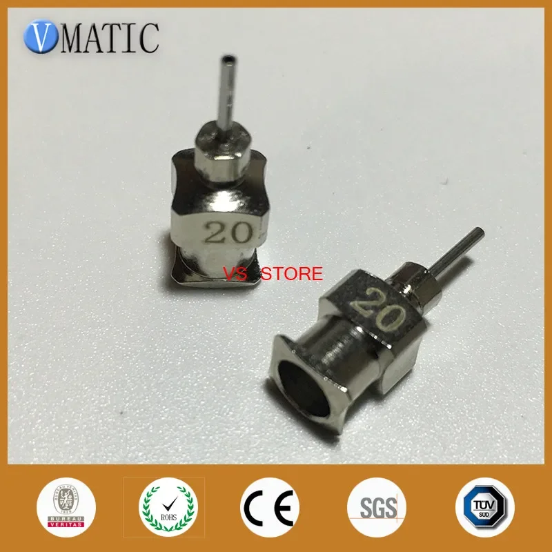 Free Shipping Quality Stainless Steel 12Pcs Tips 20G 1/4'' Inch Tubing Length Blunt All Metal Dispensing Syringe Needle Tips