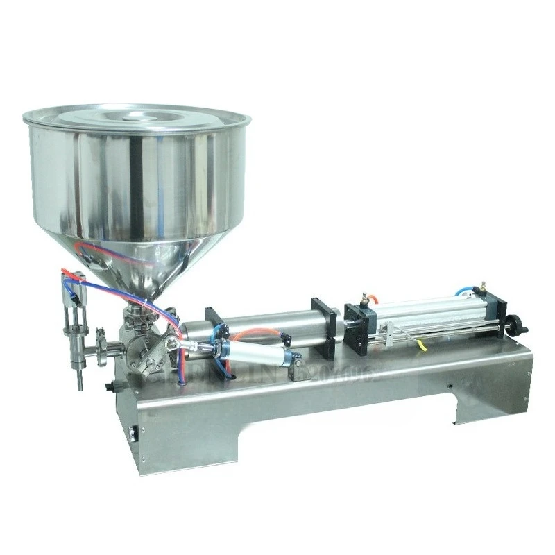Pneumatic single-head paste-liquid dual-purpose filling machine Semi-automatic horizontal food packaging liquid filling machine
